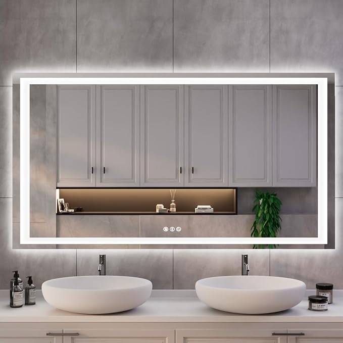 ISKM 51'' x 32'' LED Mirror for Bathroom Lighted Vanity Mirror for Wall Front by ISKM-IStillKeepMovin