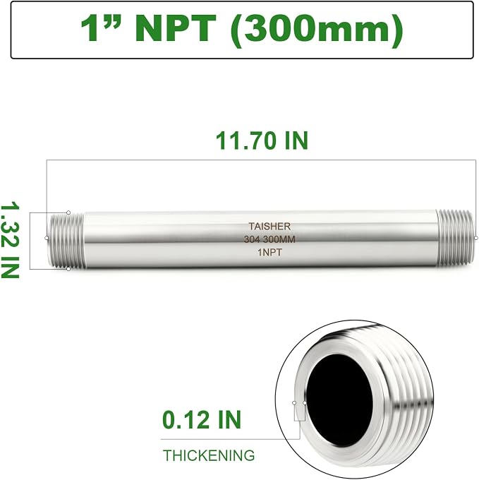 TAISHER 2PCS Stainless Steel Pipe Fittings - Image 2