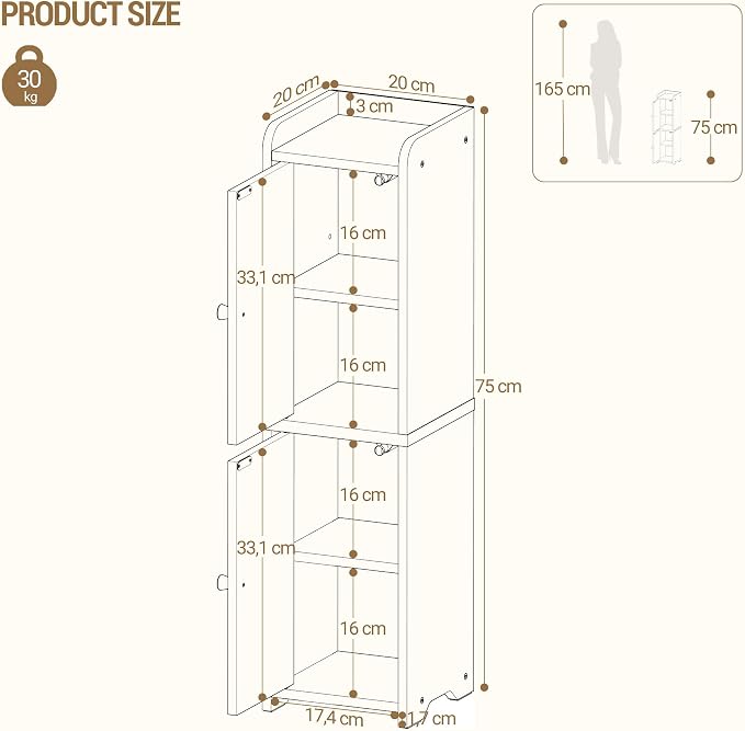 Bathroom Storage Cabinet, Corner Floor Cabinet - Image 2