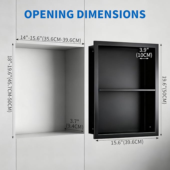 Stainless Steel Recessed Medicine Cabinet Bathroom Medicine Wall Niche Shower - Image 3