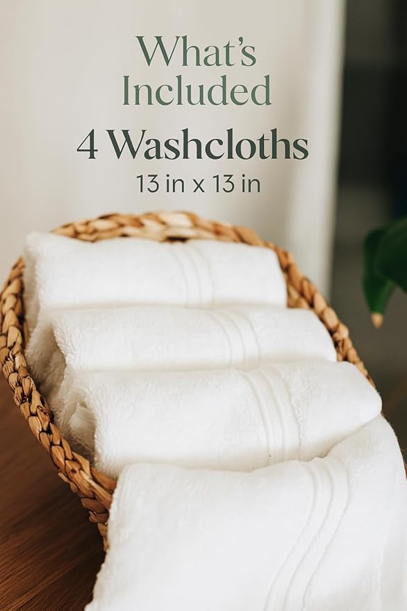 Milara Turkish Super-Plush Wash Cloths Set 4-Piece | Premium 100% Cotton - Image 9