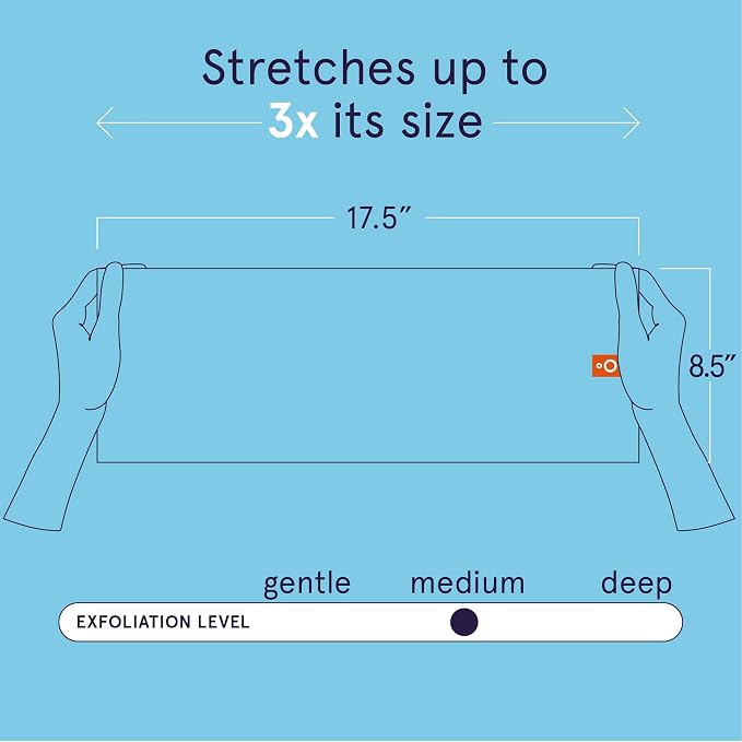 Cleanlogic Body Exfoliating Cloth, Stretchy Detox Charcoal Infused Exfoliator - Image 3