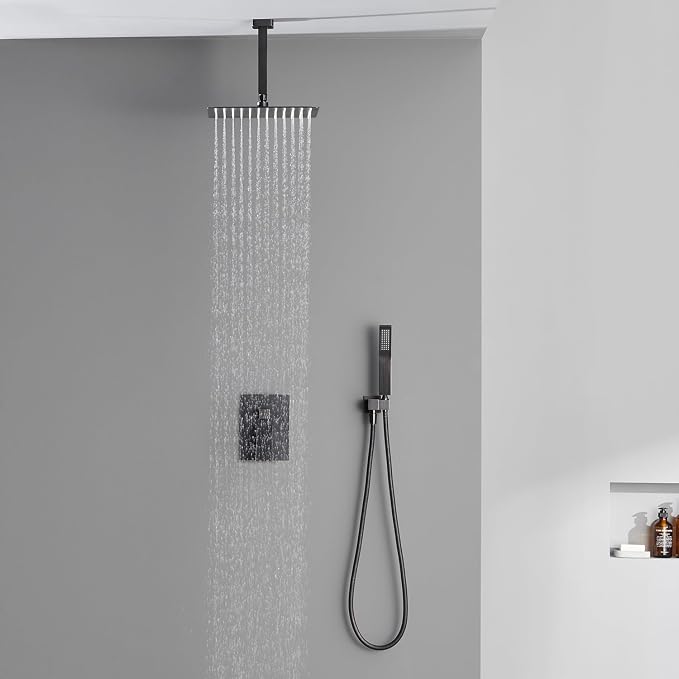 Shower System 12 Inches Rain Shower Combo Set Oil Rubbed Bronze Ceiling Mount - Image 3