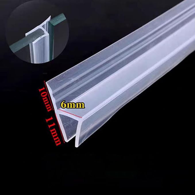 Frameless Soft Shower Door Sweep Seal Drip Rail, Glass Shower Silicone Door - Image 2