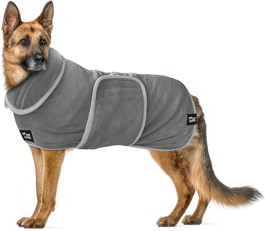 Tuff Pupper Fast Drying Dog Bath Robe | 800 GSM Plush Dog Towel by TuffPupper