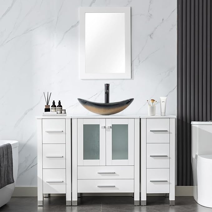 LUCKWIND 48" Bathroom Vanity Sink Combo, 24-inch Main Cabniet by LUCKWIND