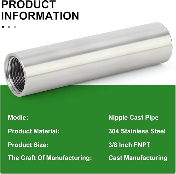 TAISHER 2PCS Stainless Steel Pipe Fittings, 3/8" NPT x 3/8" NPT Female Threaded - Image 5