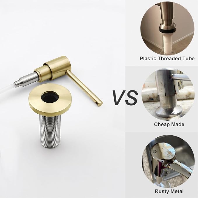 Deck Mounted Brass Kitchen Sink Soap Dispenser or Lotion Dispenser - Image 7