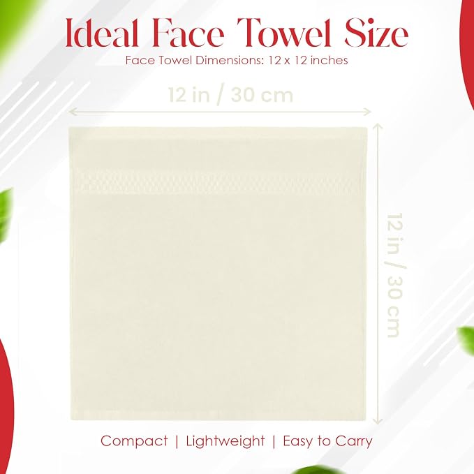 RIVERSIDE 12 Pack Premium 100% Cotton Face Washcloths, 550 GSM, 12 x 12 Inches - Image 3