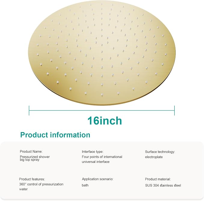 All Metal Rain Shower Head - Image 2