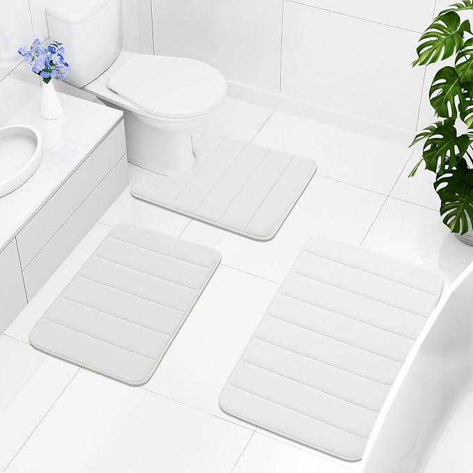 Buganda Memory Foam Bath Mat, Ultra Soft and Non-Slip Bathroom Rugs, Water - Image 8