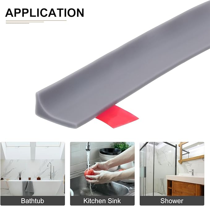 39"x0.8"x0.5" Collapsible Shower Barrier Stopper - Image 4