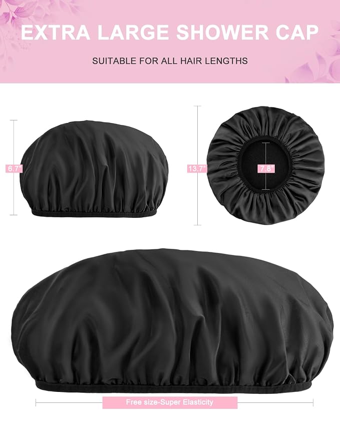 Aquior Shower Cap, Terry Lined Shower Cap - Image 5
