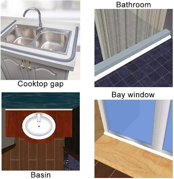 Collapsible Bathroom Water Stopper Flood Barrier Rubber Water Dam Wet and Dry - Image 4