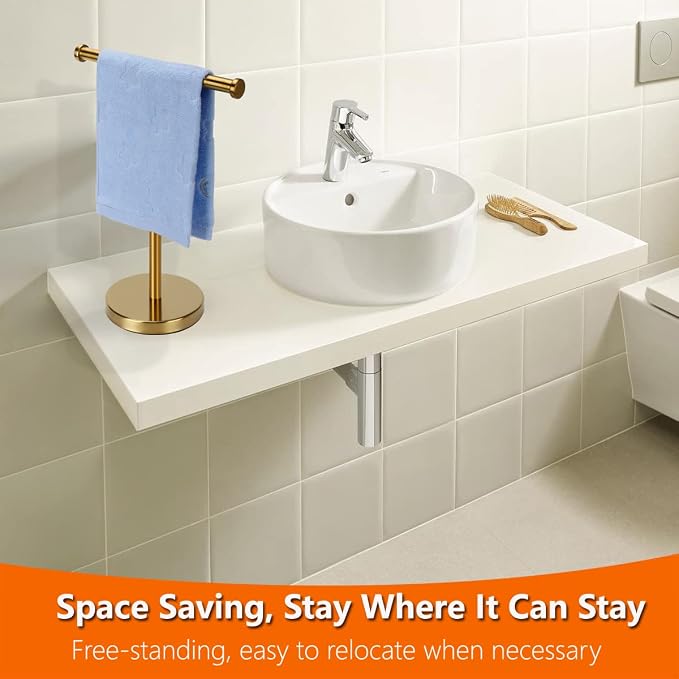 Gold Towel Rack Hand Towel Stand, Bathroom Towel Holder Stand SUS304 Stainless - Image 4