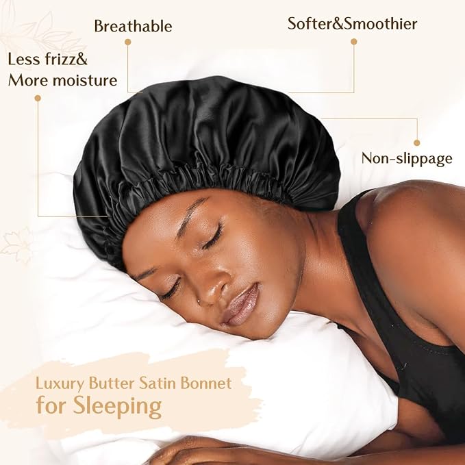 YANIBEST Adjustable Satin Bonnet Double Layer Hair Bonnet - Image 2
