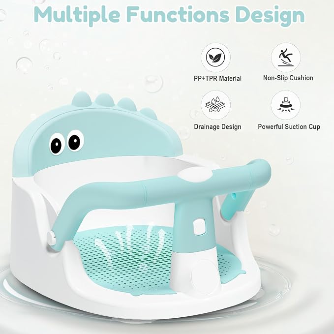 Baby Bath Seat for Babies 6 Months & Up Sitting Up, Non-Slip Baby Bath Chair - Image 3