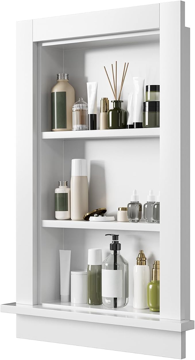 Wood Recessed Wall Niche, Wooden Medicine Cabinet by REYOXCEL