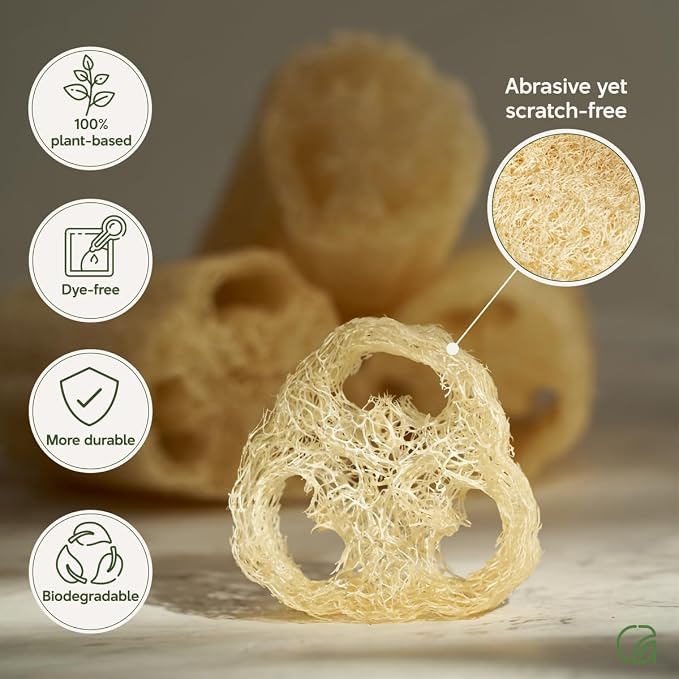 Chill Ah Green Glow Loofah Sponge Set – 100% Plant-Based, Biodegradable - Image 3