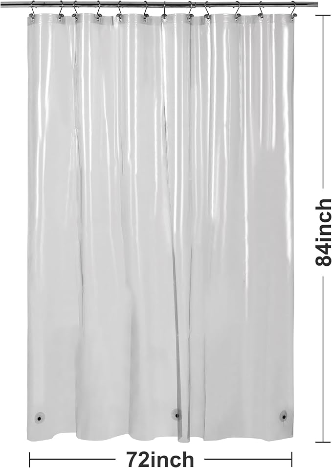 Barossa Design Extra Long Clear Black Shower Curtain Liner - Image 7