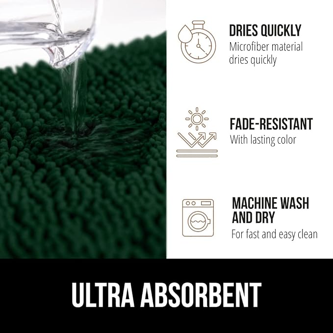 GORILLA GRIP Bath Rug Mat 44x26, Soft Absorbent Chenille, Quick Dry Microfiber - Image 4