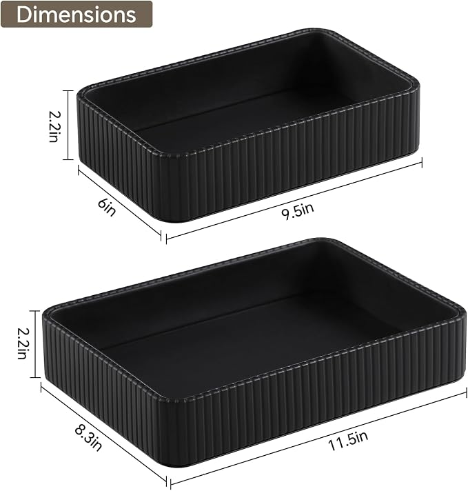 2 Pack Nightstand Organizer Tray, Decorative Perfume Valet Tray Trinket Dish - Image 4