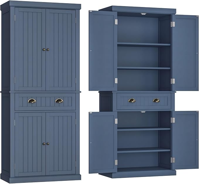 72" Kitchen Pantry, Tall Storage Cabinets by Ayiseedmid