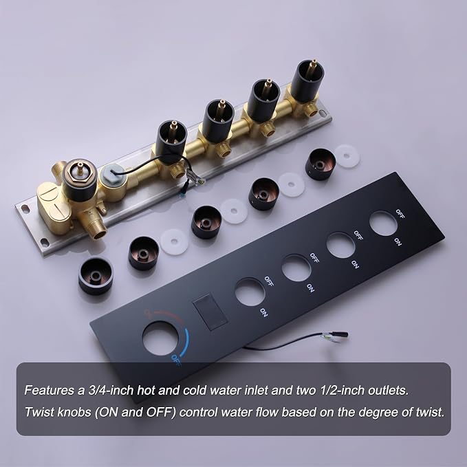 Matte Black Digital Display Shower System - Image 7