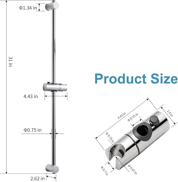 OFFO Shower Slide Bar, 31 in Slide Bar - Image 4