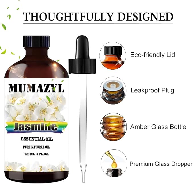 Jasmine Essential Oil, Jasmine Oil 4 Fl Oz 120ML - Image 2