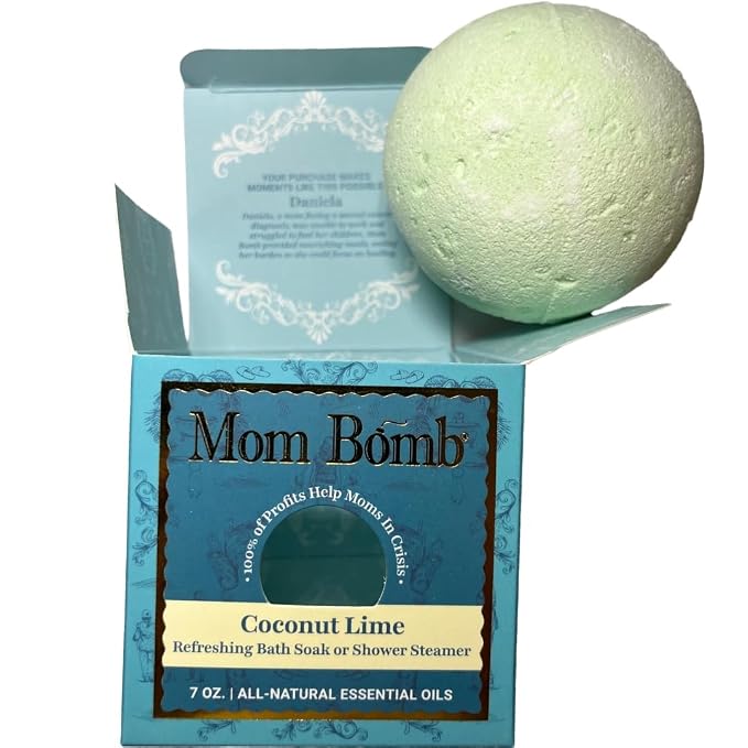 Mom Bomb Coconut Lime Bath Bomb – Essential Oils, Clean Ingredients – Relaxing by MomBomb