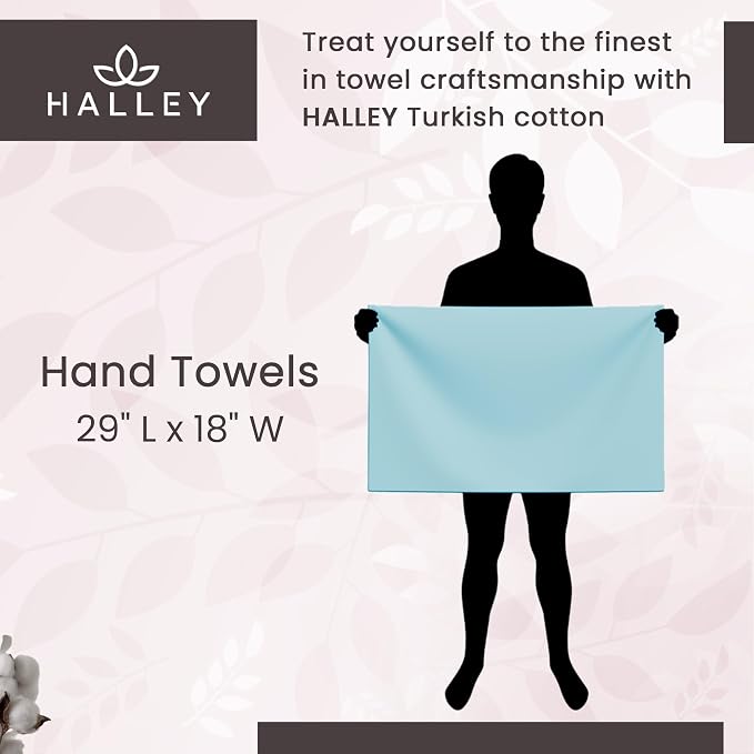 Halley Turkish Cotton Towels Super Soft Quick Absorbent 100% Cotton Towels - Image 7