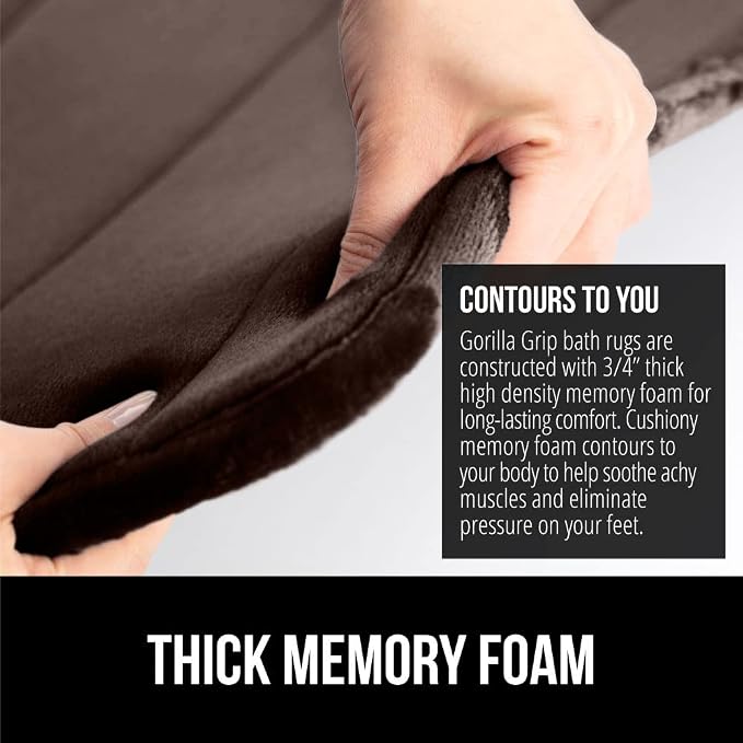 GORILLA GRIP Memory Foam Bath Mat, Soft Absorbent US Designed Bathroom Rug - Image 4