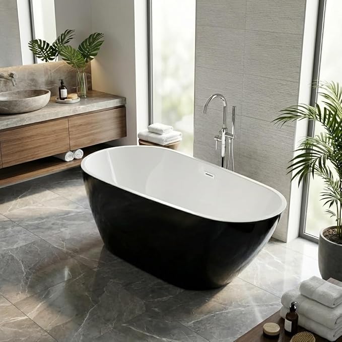 67 Inch Acrylic Freestanding Bathtub, Acrylic Soaking Bathtub by Unknown