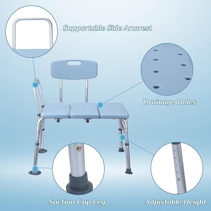 Winado Tub Transfer Bench for Bathtub - Image 3