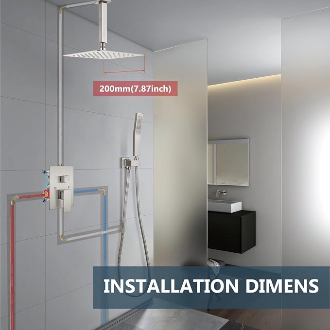 Aolemi Ceiling Mount Shower System Rain Shower Head - Image 9