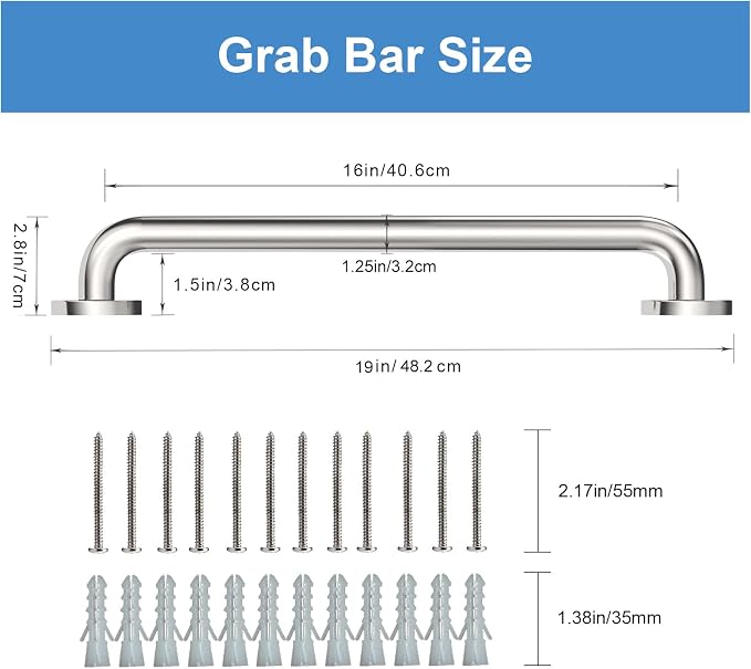 Handicap Grab Bars, 2 Pack 16 Inch Shower Grab Bar - Image 7