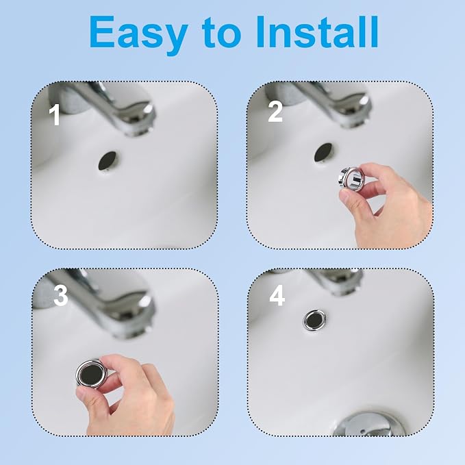 6pcs Sink Overflow Ring, Chrome Plated Bathroom Sink Overflow Trim Ring Cover - Image 5