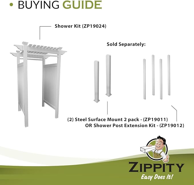 7.4ft H x 5.1ft W x 3.9ft L Zippity Oceanside Outside Shower Enclosure Kit - Image 5