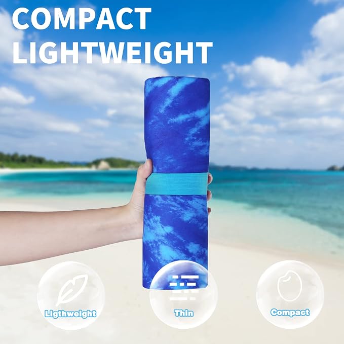 2 Pack Lightweight Thin Beach Towel Oversized 71"x32" Big Extra Large - Image 2