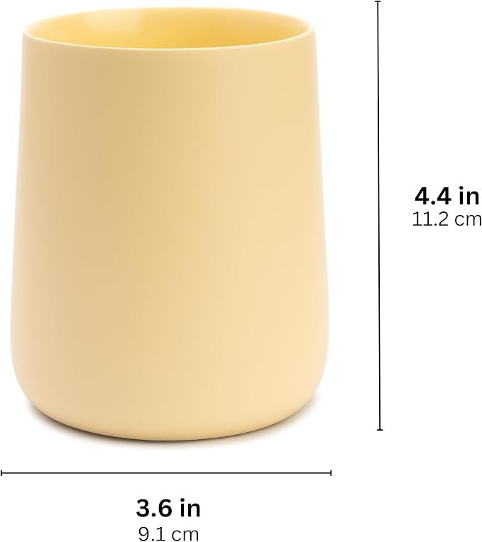 Matte Yellow Cream Toothbrush and Toothpaste Holder and Cup - Image 5