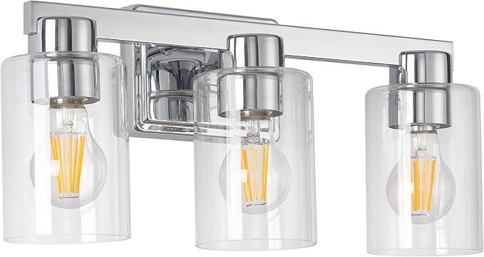 3-Light Bathroom Light Fixtures Modern Chrome Vanity Lights by Unknown