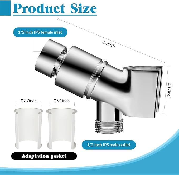 Shower Head Holder for Handheld Shower Head Adjustable Shower Arm Holder - Image 2