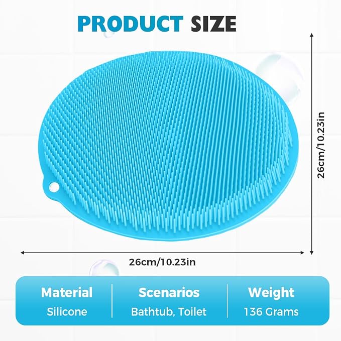 Silicone Shower Foot Scrubber Mat, 2025 Upgrade Shower Mat Slip Suction Cups - Image 8