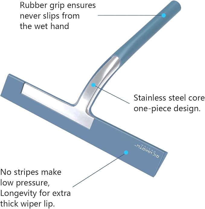 Richmirth Shower Glass Cleaner Squeegee, 9 Inch Width Silicone Bathroom Squeegee - Image 3