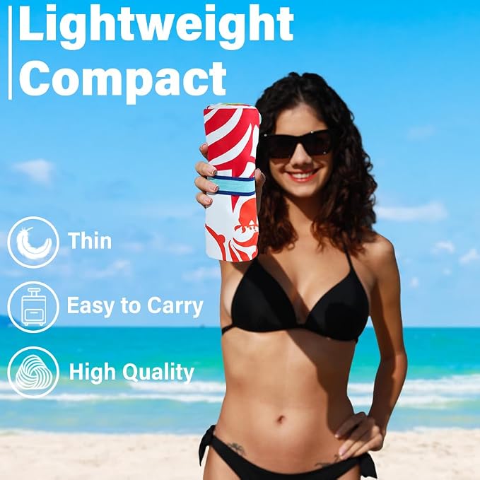 2 Pack Microfiber Lightweight Beach Towel Sand Free Quick Dry Absorbent Thin - Image 2
