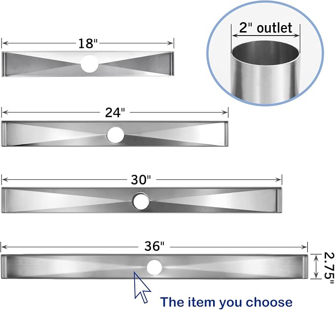 Linear Shower Drain 36", Brushed Floor Drain - Image 7