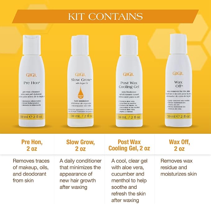 GiGi Post Waxing Essentials Kit, Pre & Post Wax Care Set Waxing Treatments - Image 4