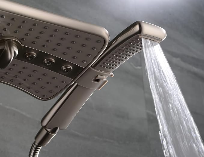 BRIGHT SHOWERS High Pressure Brushed Nickel Shower Heads Combo - Image 9