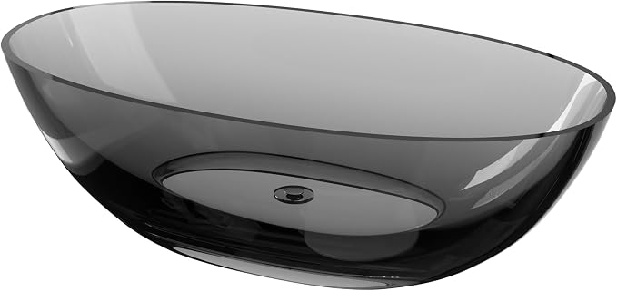 Stone Resin Freestanding Bathtub 71", Elegant Oval Shape Soaking Tub, Solid - Image 4